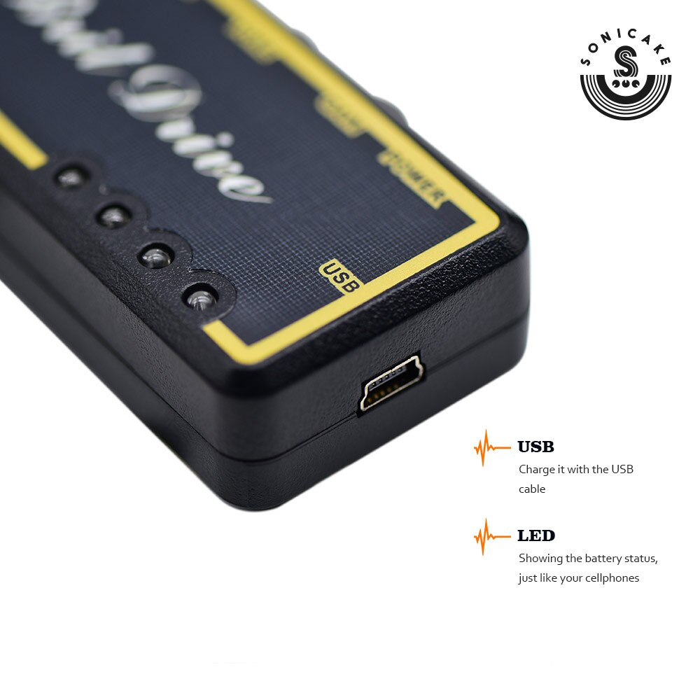 SONICAKE Amphonix Brit Drive Effects Pedal Guitar Headphone for Pocket Amplifier Mini Amp With Built-in Overdrive