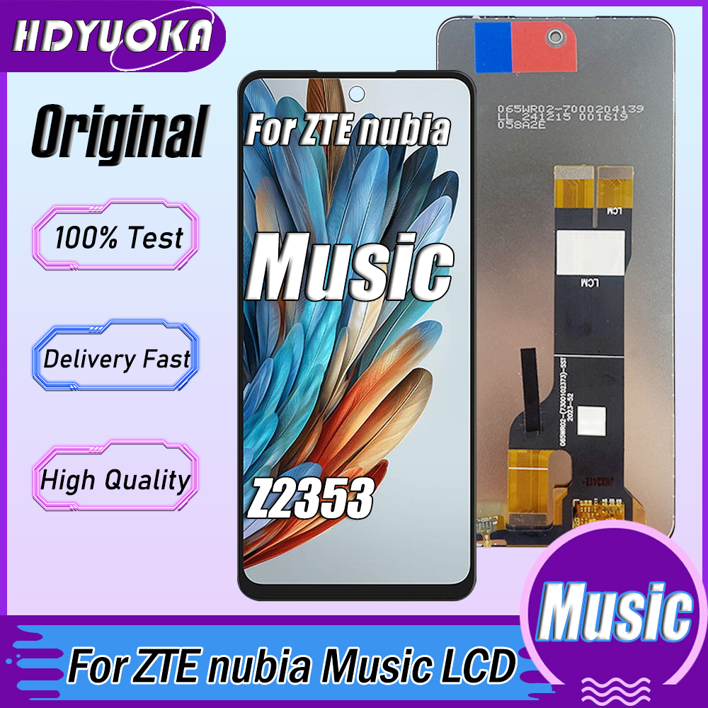 6.6 tommer original til zte nubia music lcd-skærm med  z2353 skærme, berøringsskærm, digitaliseringsenhed til zte nubia music, lcd-udskiftning