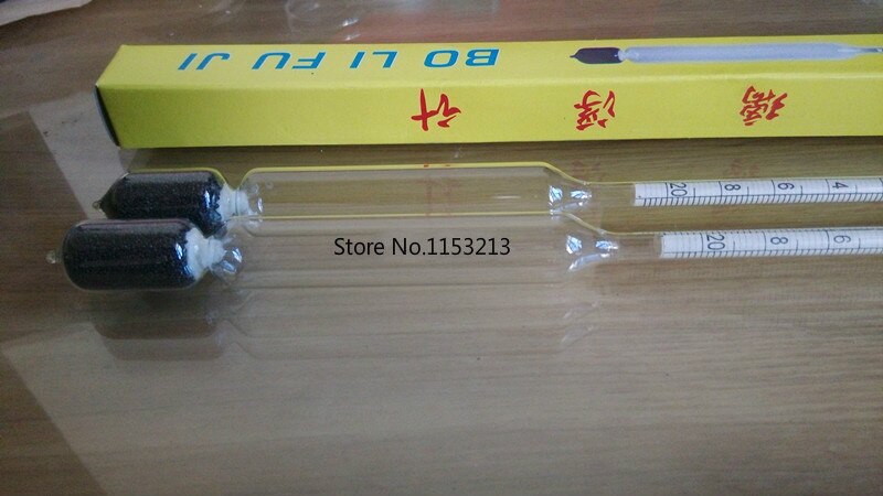 Baume Glass Float Gauge Densitometer 0-20 High Precision Salinity Hydrometer Glass Liquid Hydrometer Length 28cm 5 Pcs