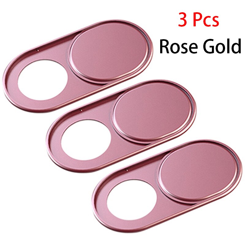 1/3/6 Pcs! Webcam Cover Anti Spy Metalen Materiaal Privacy Upgrade Telefoon Privacy Sticker Voor Iphone Smartphone Laptop Pc Tablet Len: 3PCS Rose Gold