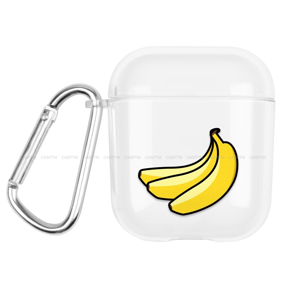 Crystal Cute Banana Cartoon Earphone Case For Apple AirPods 1 2 Hard PC Transparent Protective Cover For Airpods 1 Accessories: 04