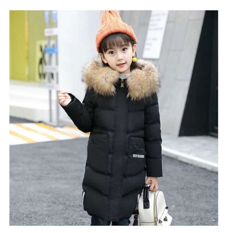 Meisjes winter dikke warme donsjas kinderen casual lange rits katoenen overjas kleding kinderen capuchon bovenkleding jassen