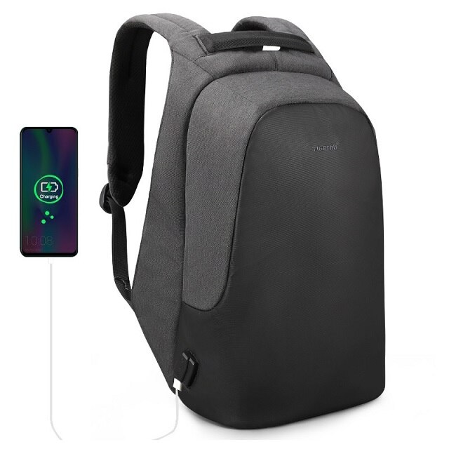 Tigernu Rucksack Anti Theft für 15,6 zoll Laptop Mochilas Splash für Männer Frauen Rucksack mit USB Lade Reise: Black grey