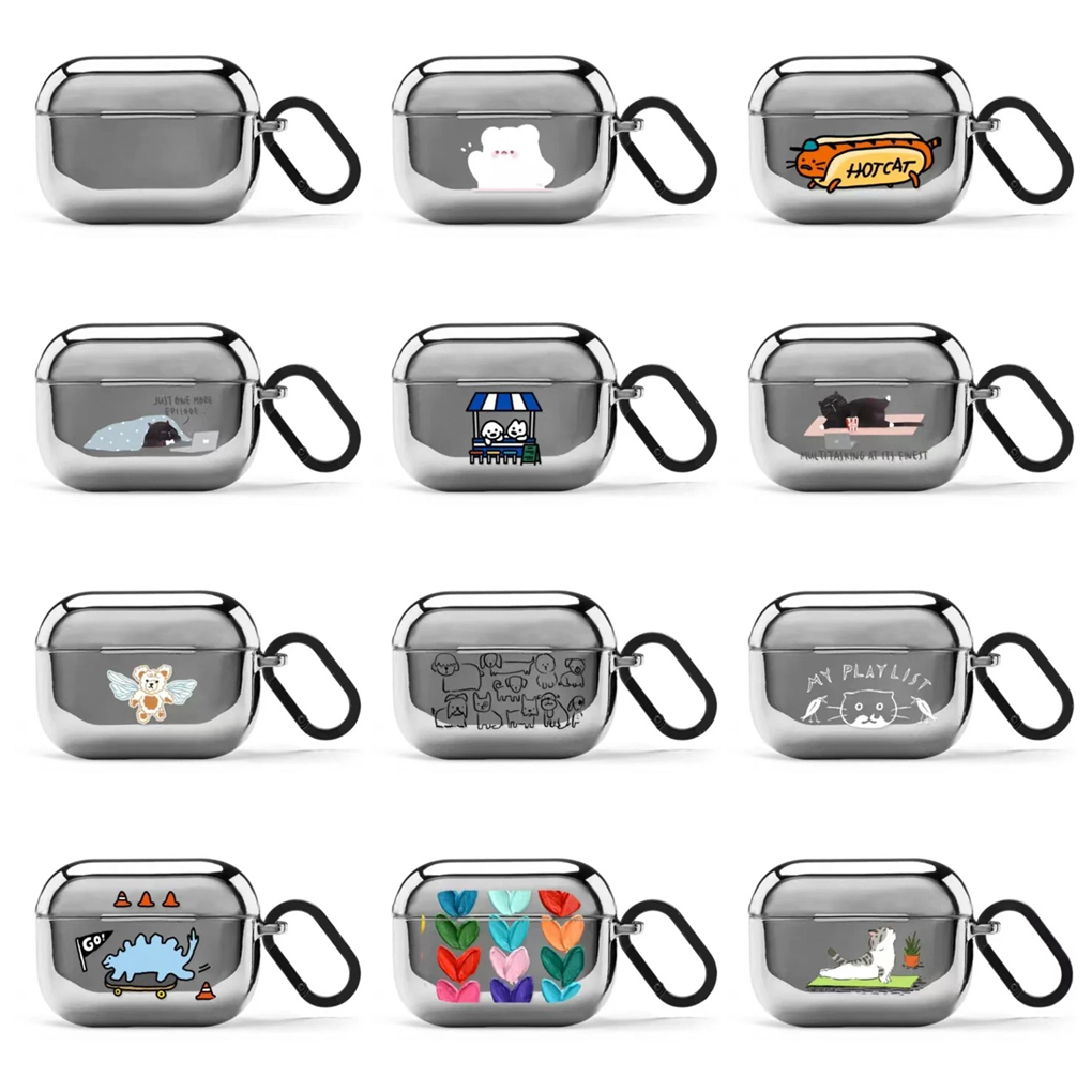 Colorful Hearts Electroplated Case for AirPods 3 4 Pro Pro2 Earbuds Cover