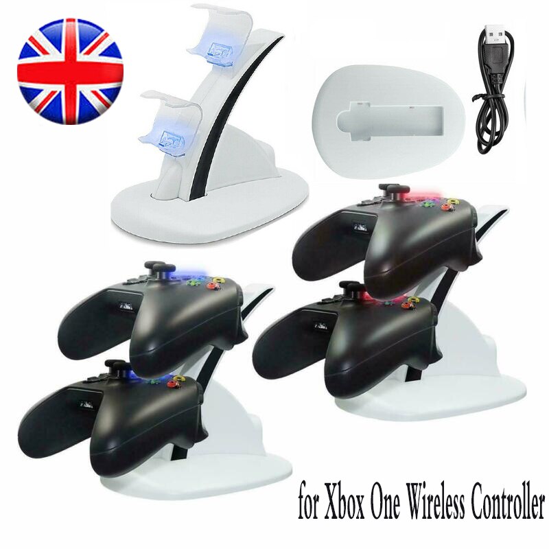 Dual Fast Charging Dock Station Charger LED Controller Charging Stand With USB Charging Cable For Xbox One Wireless Controllers
