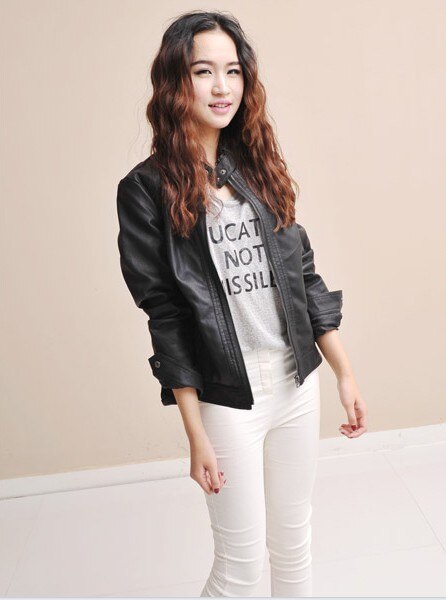 Blouson en cuir pour femmes, court et confortable, pour moto, à la XS-XXXL, 7 tailles, paragraphe court, doux et confortable, PU Slim manteaux pour vêtements de dessus