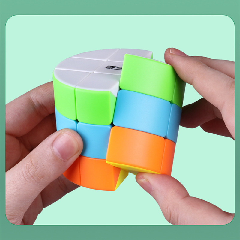 Qiyi 3X3 Cilinder Cube Magic Snelheid Stickerloze Professionele Fidget Speelgoed Qiyi Cilinder 3X3X3 Cubo magico Puzzel