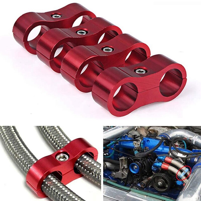 AN10 Double-Hole Oil Pipeline Clamp, Hose Separator Clamp, Install Split Hose Joint Adapter