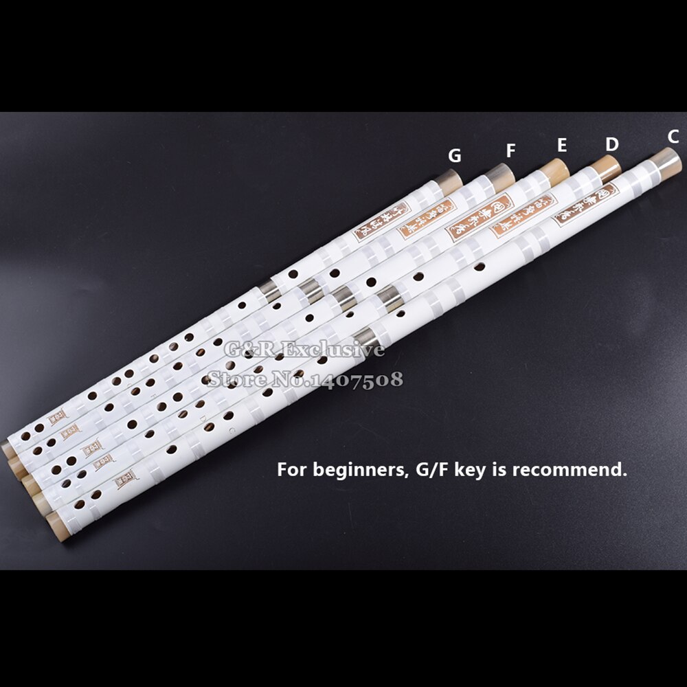 Flûte chinoise en bambou, Dizi, Instrument de musique traditionnel transversal, Flauta Woodwind, pour débutants, clé C/D/E/F/G, blanc