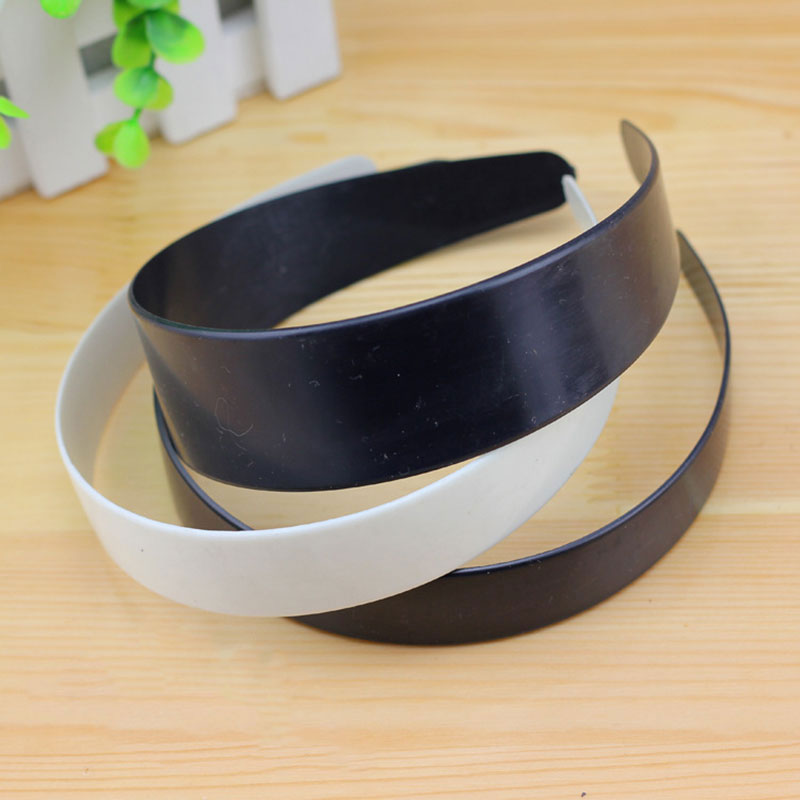 Neue 10 teile/los 2.5/2.8/3.8/4 cm breite Kunststoff Flache Stirnband für Frauen Mädchen Schwarz Weiß haarbänder Pad für DIY Lünette Reifen Material