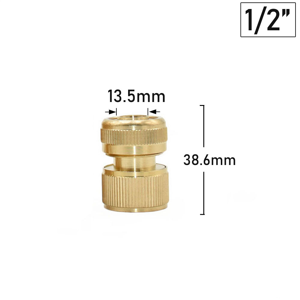 Copper Connector 1/2 5/8 3/4 Garden Hose Quick Connector Brass Metal Repair Fitting Water Pipe Coupler: WHITE