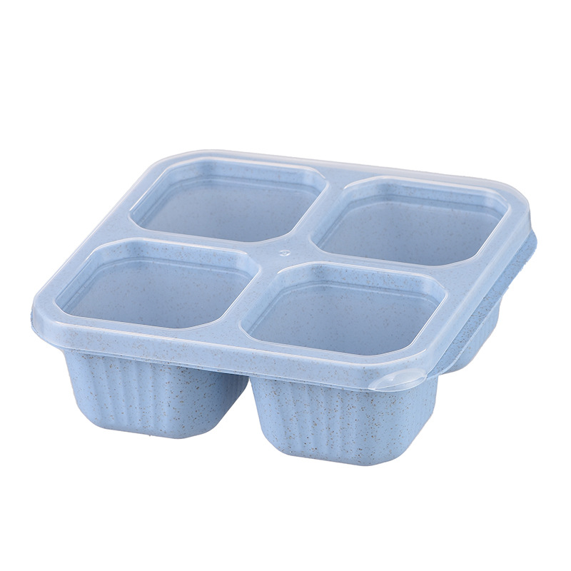 1pc Snack Container, Divided Bento Box Lunch Box With Transparent Lid, Reusable Meal Lunch Container For Home Office Travel: Blue