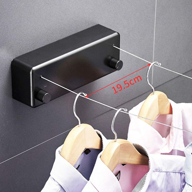 Home 4.2M steel wire Wall Hanger Indoor Retractable Clothesline Household Double-Line Telescopic Dryer for Clothes