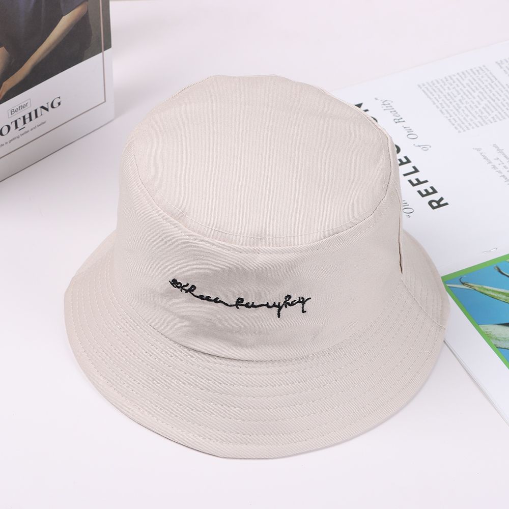 Sombrero de pescador estilo callejero para hombre y mujer, gorro de pescador con bordado de letras en inglés, estampado de letras, protección solar