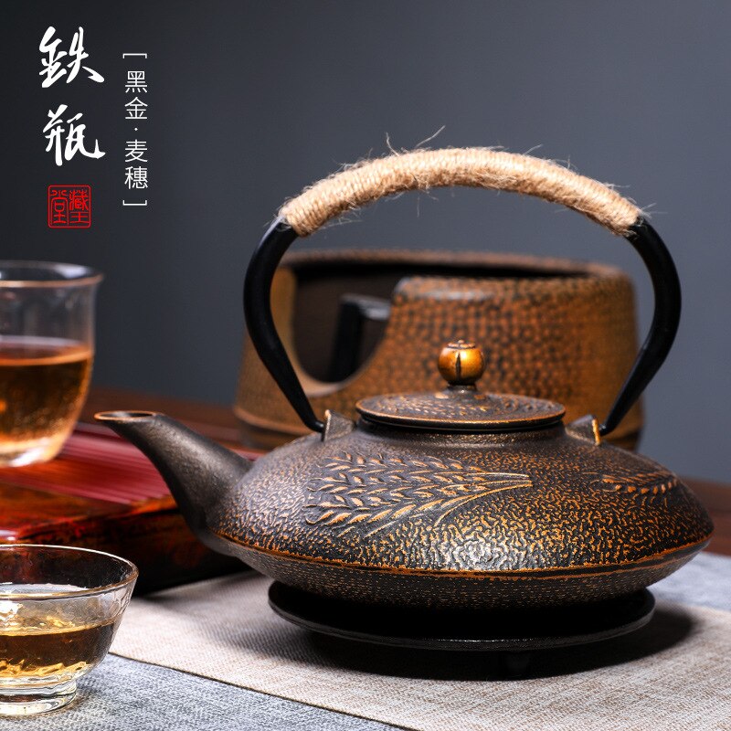 Tetera japonesa para el hogar, tetera de hierro fundido clásica hecha a mano, para el cuidado de la salud: 5