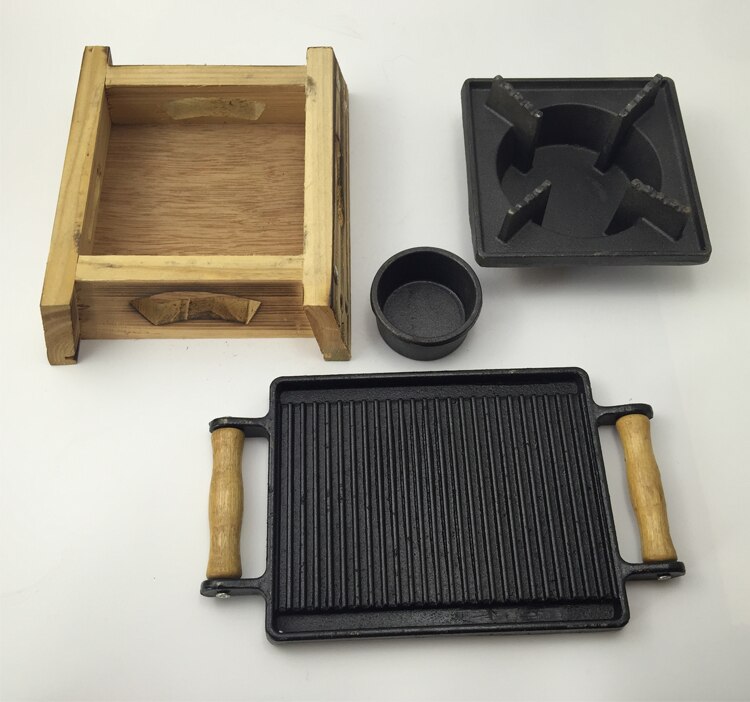 mini cast iron barbecue grills bbq grill for home picnic restaurant hotel teppanyaki table top barbecue stove 024-2
