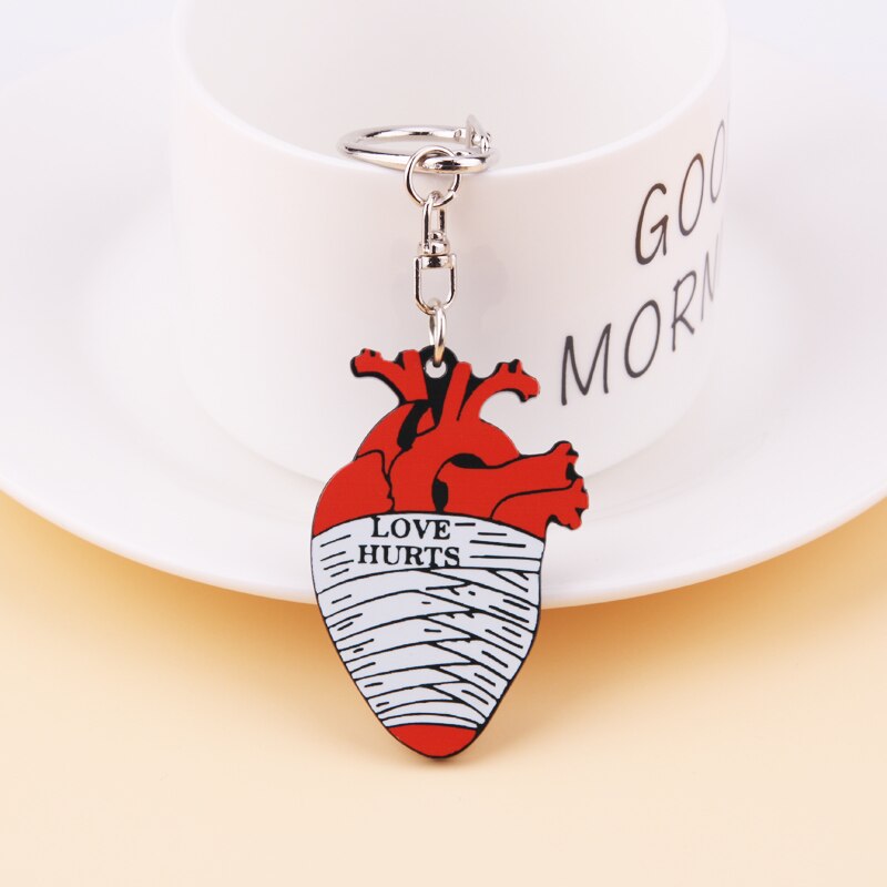 Anatomisch Hart Sleutelhanger Medische Anatomie Hart Neurologie Sleutelhanger Voor Arts En Verpleegkundige Vrouwen En Mannen Sleutelhanger Porte clef: 07