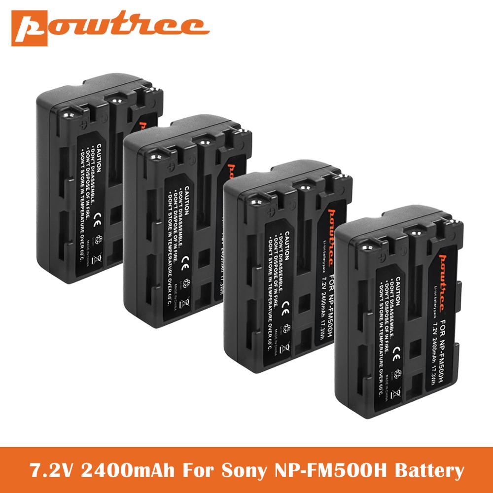 2400 mah np -fm500h batteri til sony alfa  a900 a57 slt -a57 a58 slt -a58 a65 slt -a65 a68 slt -a68 ila 77 slt -a77 ii digitalkamera: 4 picec batterier