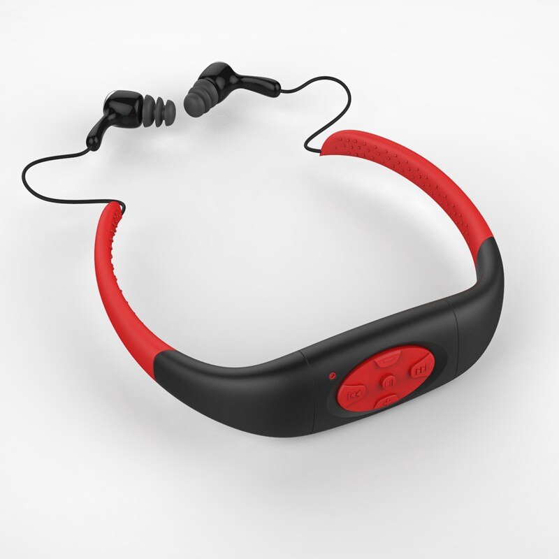 ZHKUBDL IPX8 Waterdichte Sport MP3 Speler 4g 8g Onderwater Zwemmen Duiken met FM Radio Oortelefoon Stereo Audio Hoofdtelefoon: Rood / 8GB