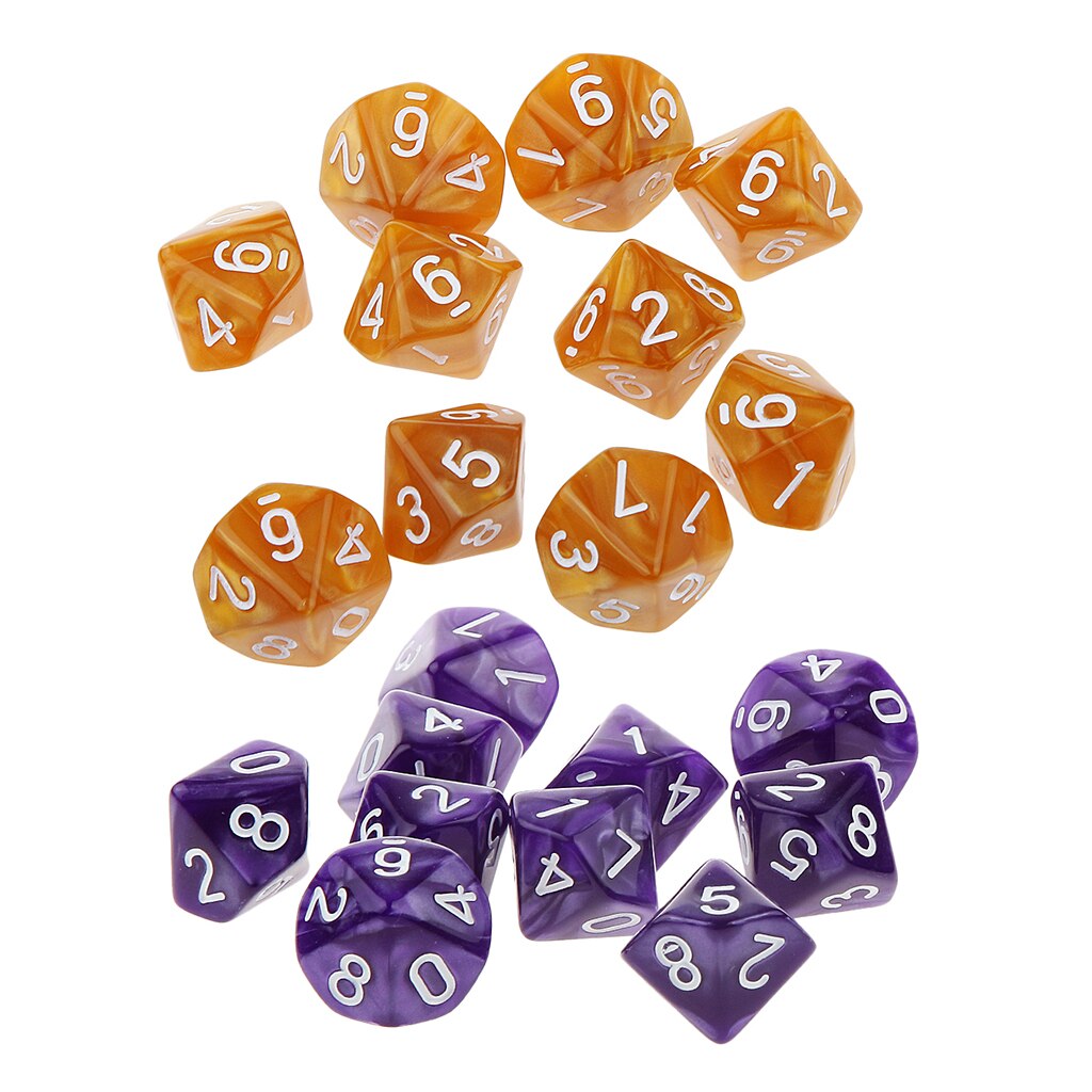 20 stücke Zehn Seitige Anzahl Drucken D10 Würfel D & D Rolle Spielen Spiele Party Spielzeug