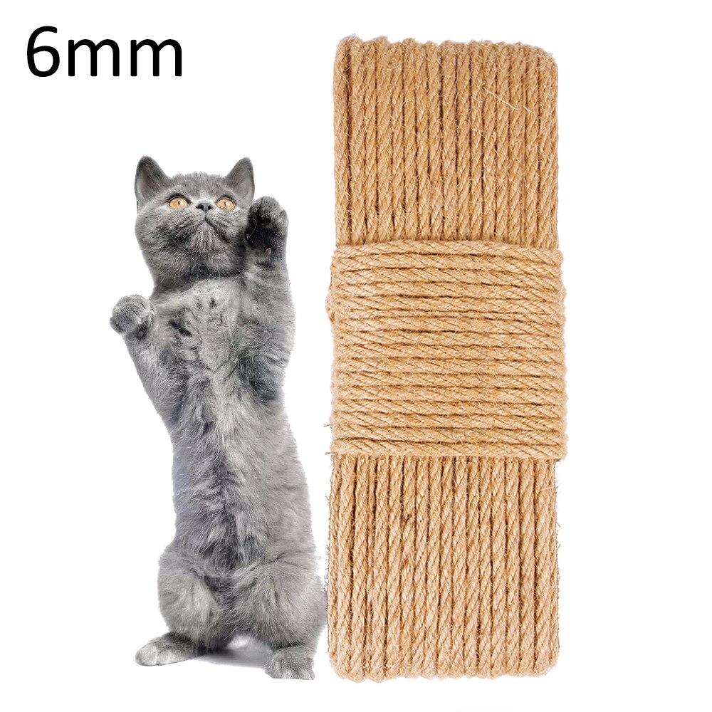 50M Natural Jute Rope Twine Rope DIY Handmade Craft for Wedding Wrapping Cords Thread, Cat Climbing Frame Pet Scratching: 6mm x 50m