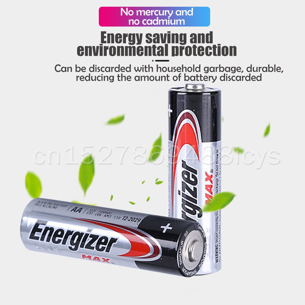20PCS 1.5V Energizer AA LR6 AM3 MN1500 Alkaline Battery For Flashlight Mouse Thermometer Fingerprint Lock Dry Primary Batteries