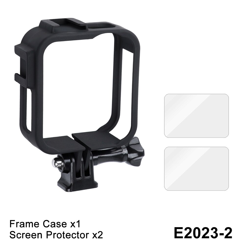 Frame Case Voor Gopro Max 360 Screen Protector Gehard Glas Beschermende Lens Film Behuizing Cover Mount Voor Go Pro Max accessoires: E2023-2