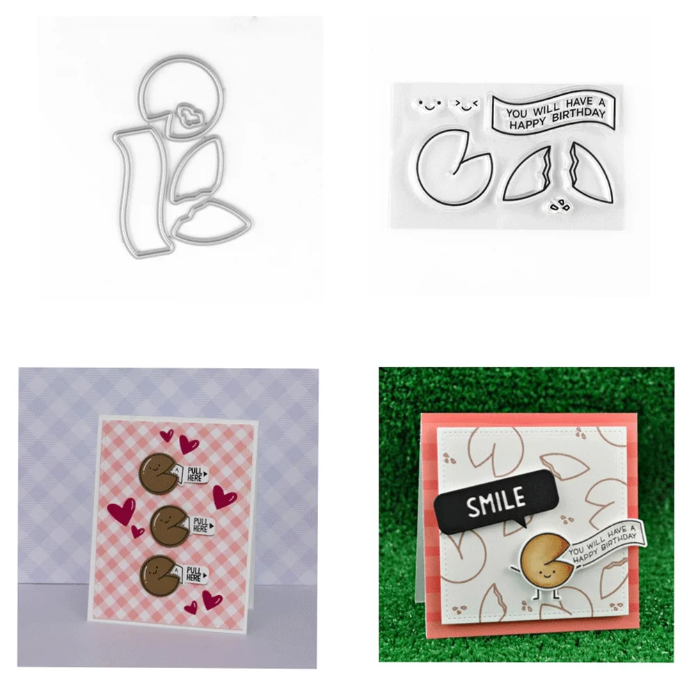 Oh gnome-stämpel på stranden, buntar med genomskinliga stämplar och metallstansar för gör-det-själv-pyssel, kort, scrapbooking, dekoration