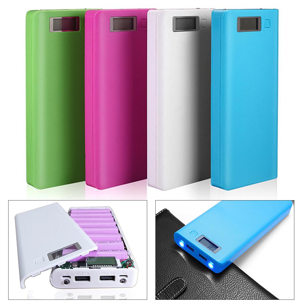 Portable LCD Screen Empty DIY 18650 Battery Case Mobile Power Bank Enclosure