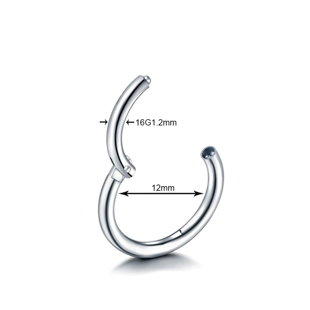 1PC Titan Nase Band Septum durchbohren Clicker 18G Klapp Segment Ringe Lippe Wendel Daith Conch Knorpel Ohrringe sexy schmuck: 16G 1.2x 12mm