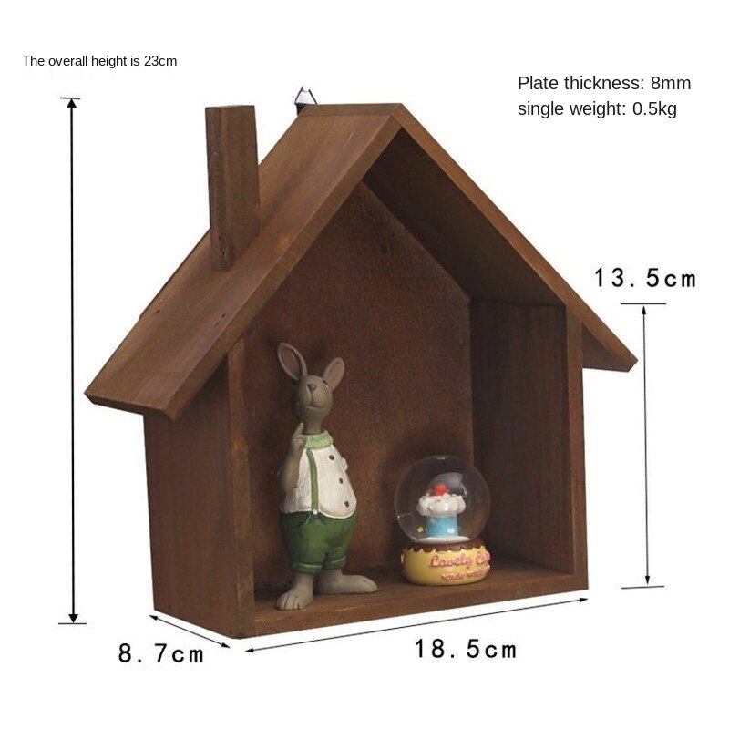 Étagère murale en bois colorée rétro, décoration créative pour maison en forme d'étagère, décoration artisanale pour chambre d'enfants WF925