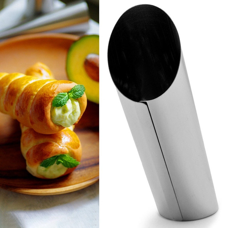 5/10 Uds pastel de formas molde de cuerno tubos de acero inoxidable conchas crema cuerno molde de horno para pastel