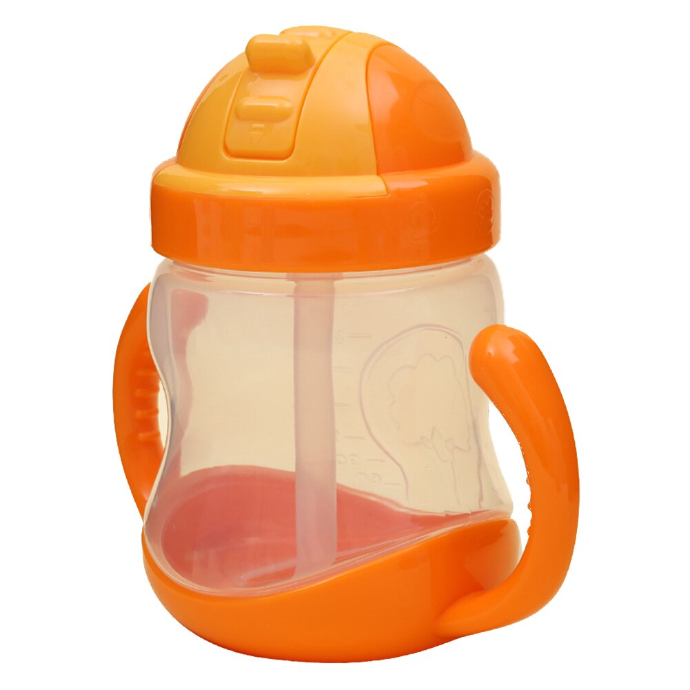 280 ml fodringsflasker med brede mundkopper tæthedsstrå suges vand med håndtag mælkesilikone babyer, der drikker træning