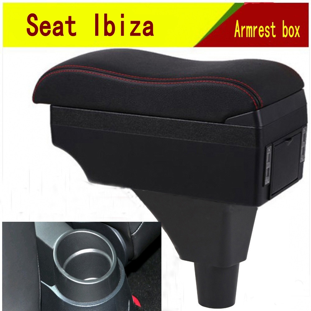 Voor Seat Ibiza Armsteun Doos Usb Opladen Verhoog Centrale Winkel Inhoud Doos Bekerhouder Asbak Accessoires Onderdelen