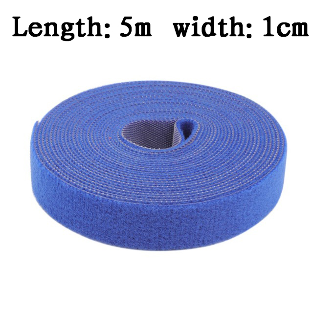 1Pc Plastic Nylon Kabelbinders Manager Winder Kabel Clip Ties Klittenband Lint Draad Strap Seals Office Desktop Management: Blue 5mX1cm