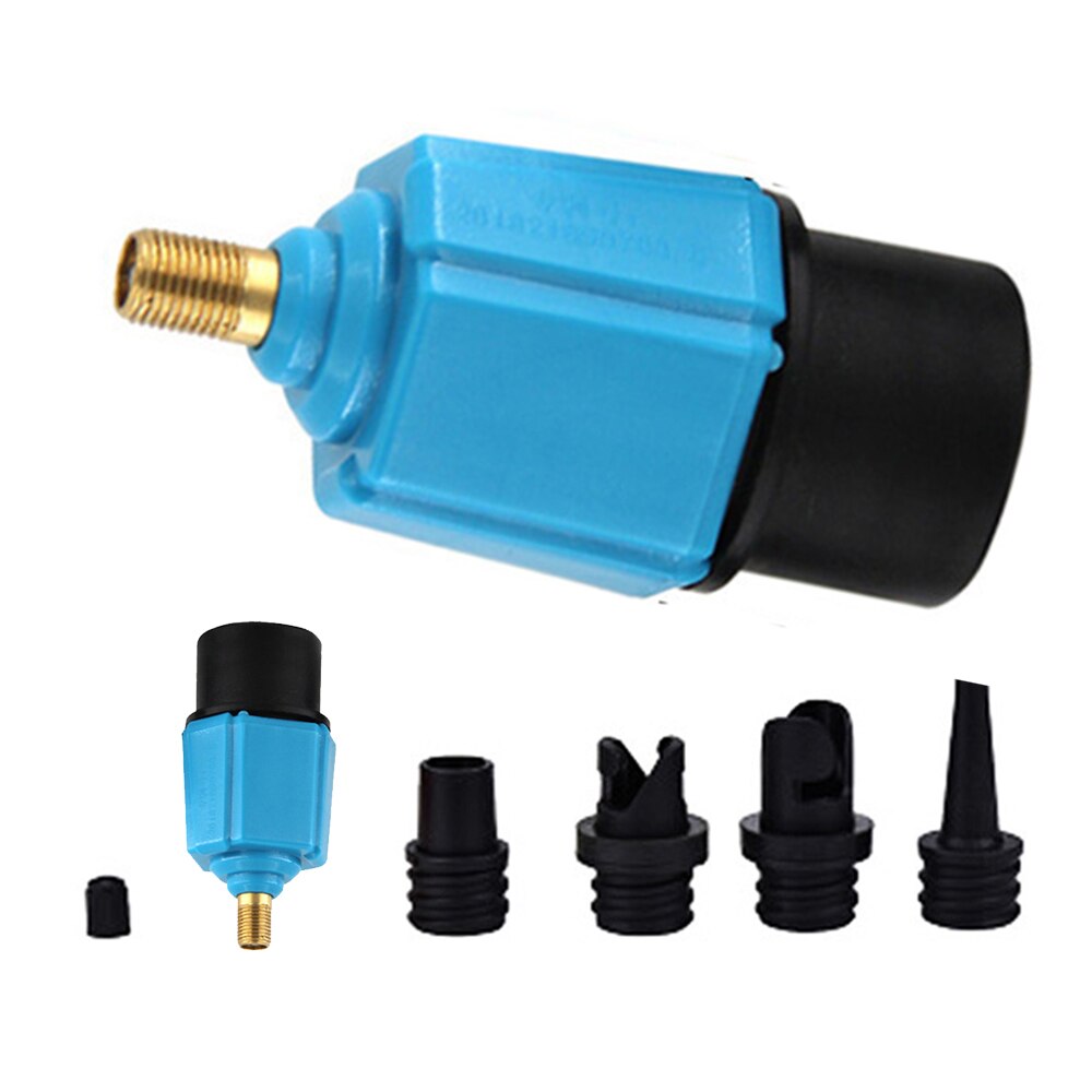 Surfplank Air Valve Adapter Set Met 4 Nozzles Voor Opblaasbare Bed Luchtbed Zwemmen Ring Zwembad Kajak Boot Outdoor: Blauw