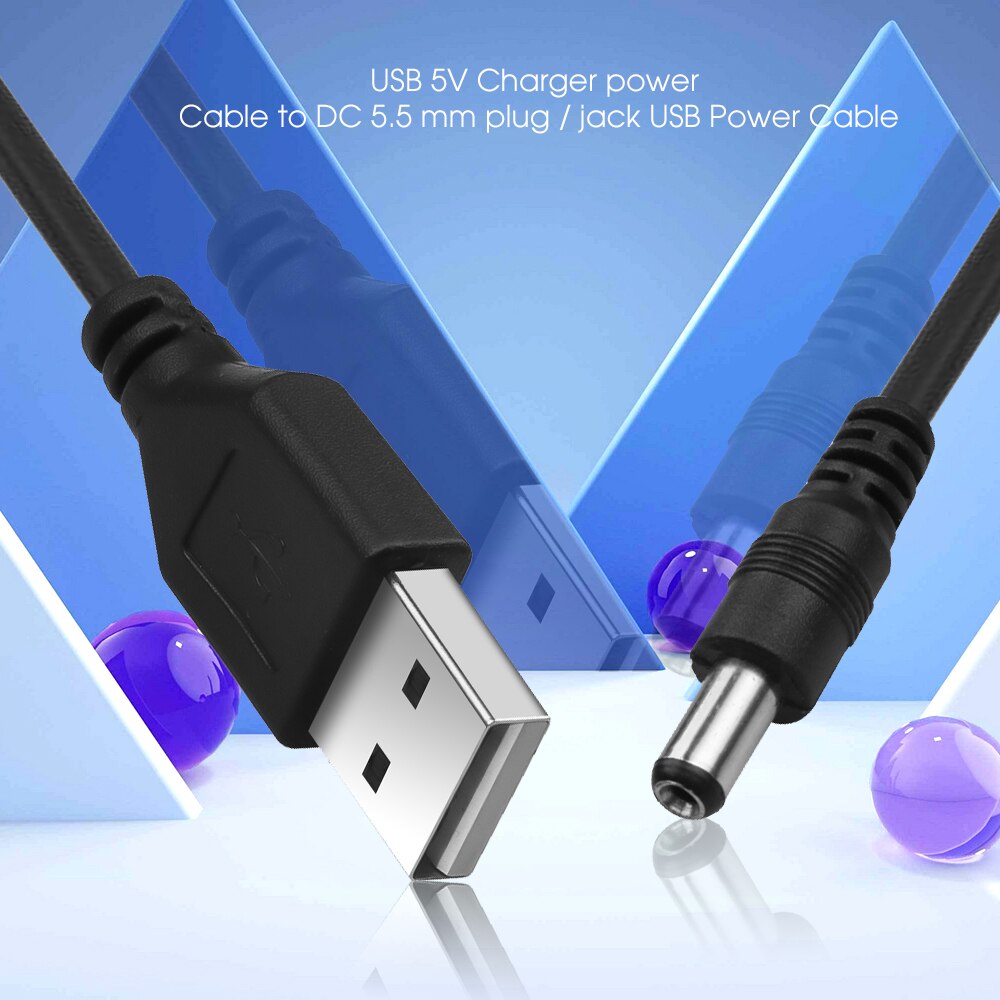 Kebidumei 0.8 m USB 5 V Charger power Cable DC 5.5mm plug/jack USB Power Kabel Voor MP3/MP4 Speler