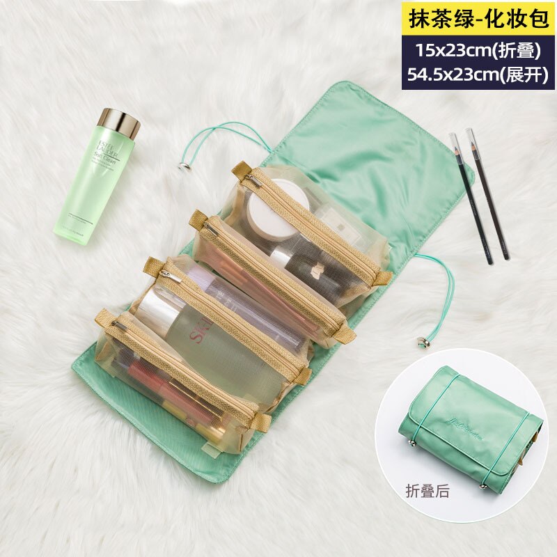 4 Stuks In 1 Cosmetische Tas Voor Vrouwen Rits Mesh Scheidbare Cosmetica Pouch Dames Opvouwbare Nylon Tas Touw Make-Up Tas kosmetyczka: 2
