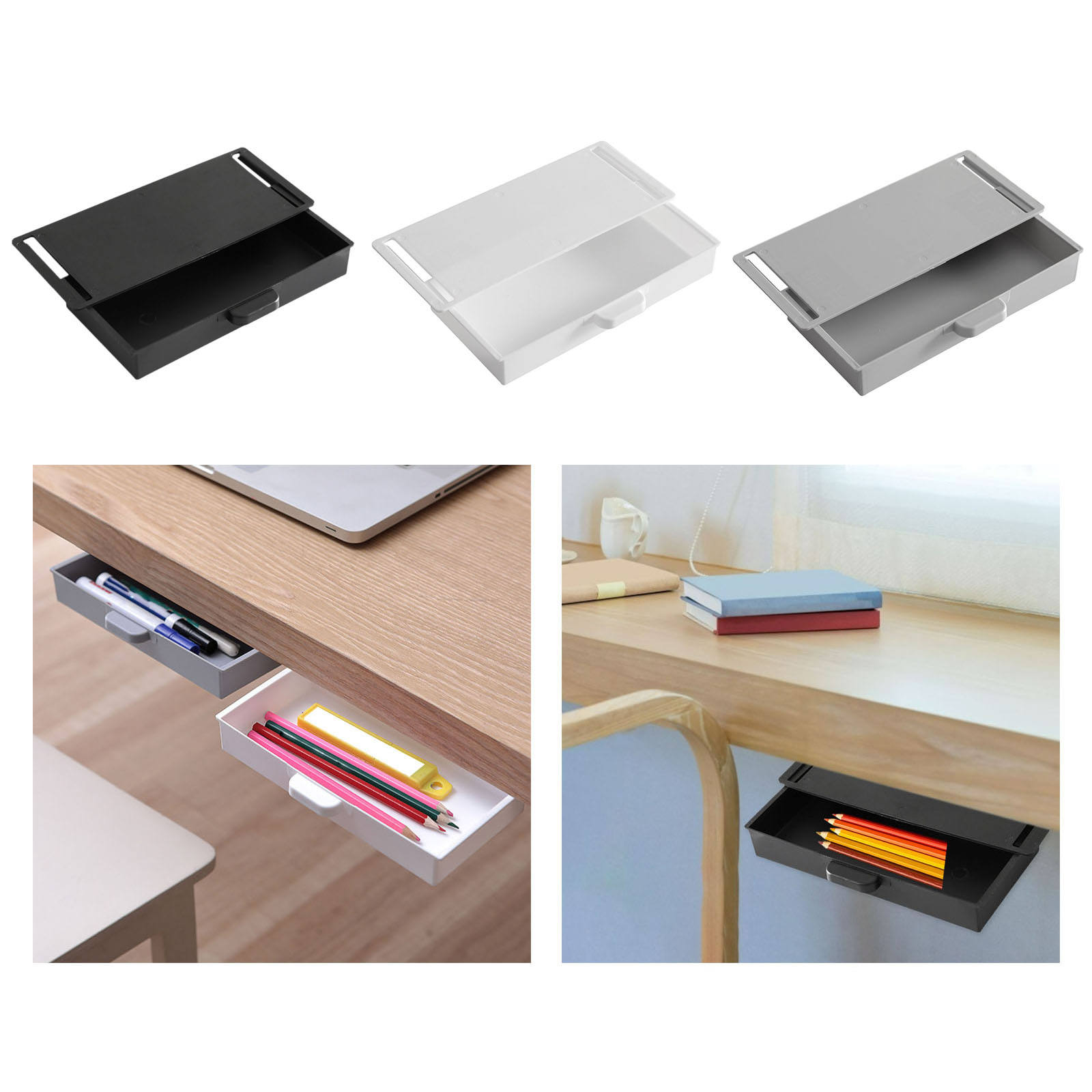 Hidden Box Self Sticky Durable Plastic Saving Space for Sundries Organizer Cabinet Finishing Box Office School