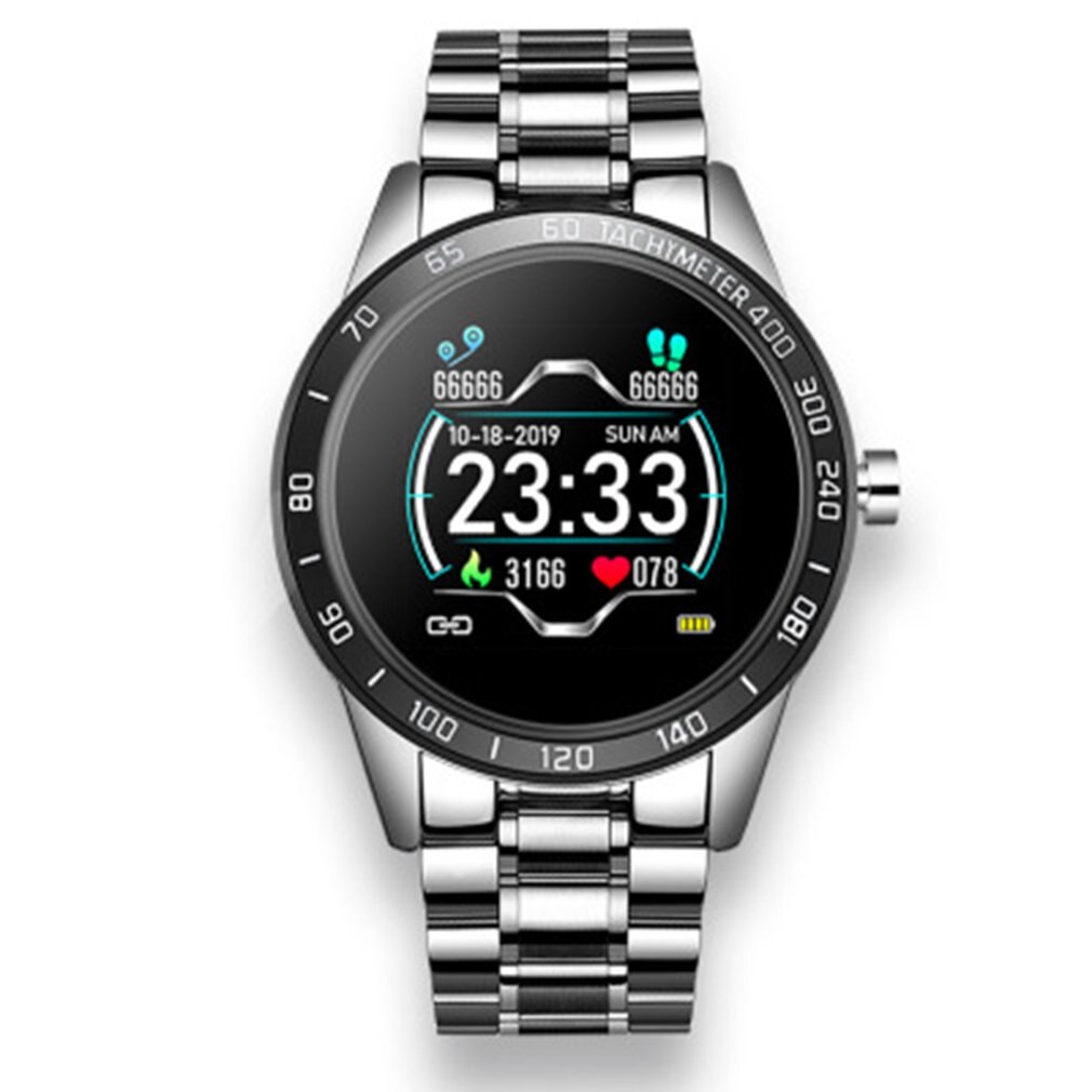 Stalen band multifunctionele smartwatch informatieherinnering meerdere sportmodellen smartwatch detectie met één klik: Zilver