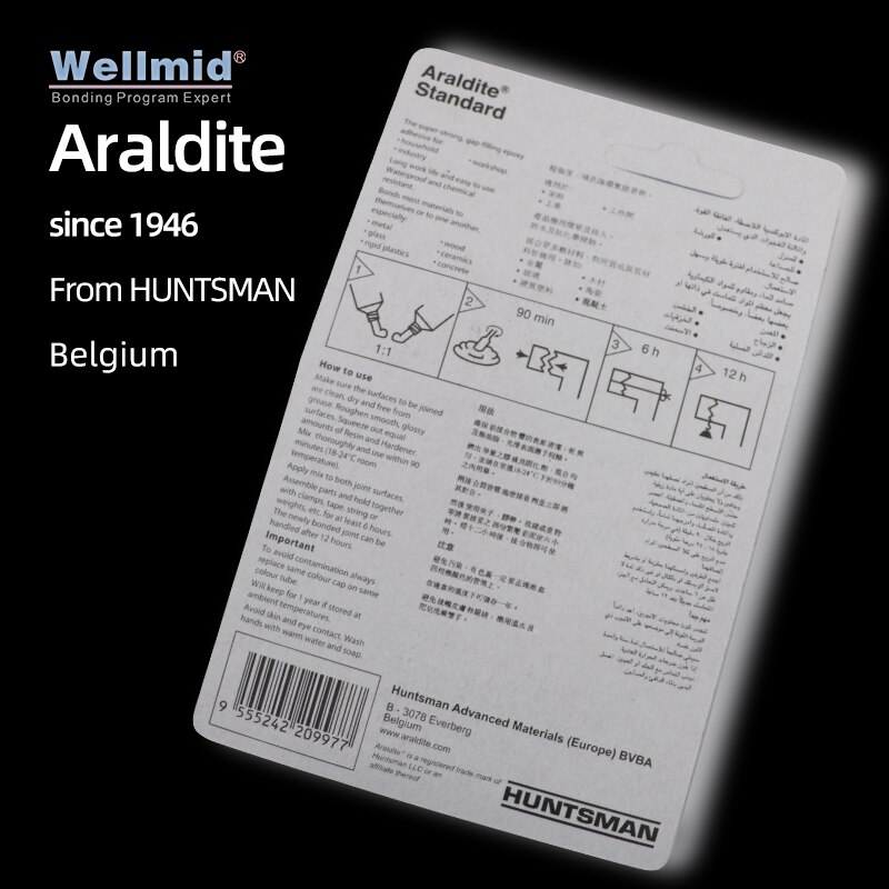Araldite – colle adhésive époxy lente, Super forte, Standard, 90 Minutes, réparation de bijoux, métal, bois, céramique, plastique, AB