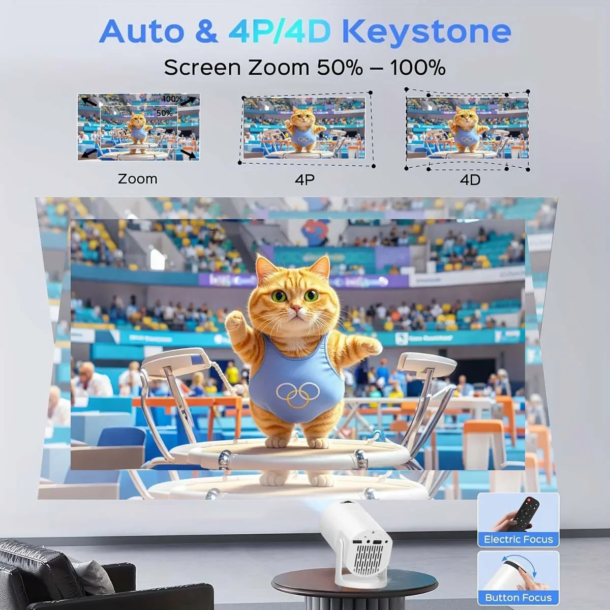 J2 projektorer med hifi-högtalare android 11 dubbel wifi 6.0 bt5.0 4k stöder bärbar utomhusbioprojektor