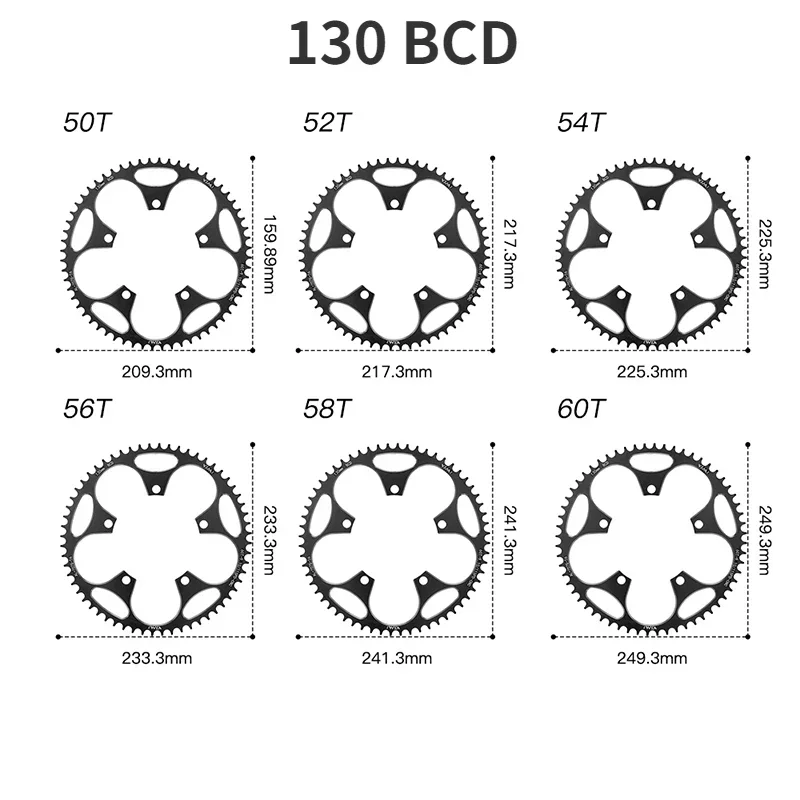 110 130 BCD Kettingblad 36 T 38 T 40 T 42 T 46 T 50 T 52 T 54 T 56 T 58 T 60 T Brede Smalle Keten Fiets Voor Shimano sram Fiets crank