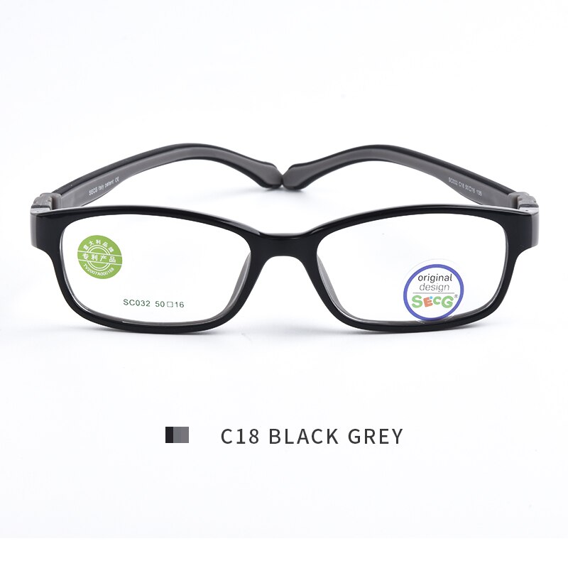 SECG-gafas suaves y flexibles ultraligeras para niños, montura De gafas ópticas para niños, gafas De vista, Lunettes De Vue Enfant: Negro