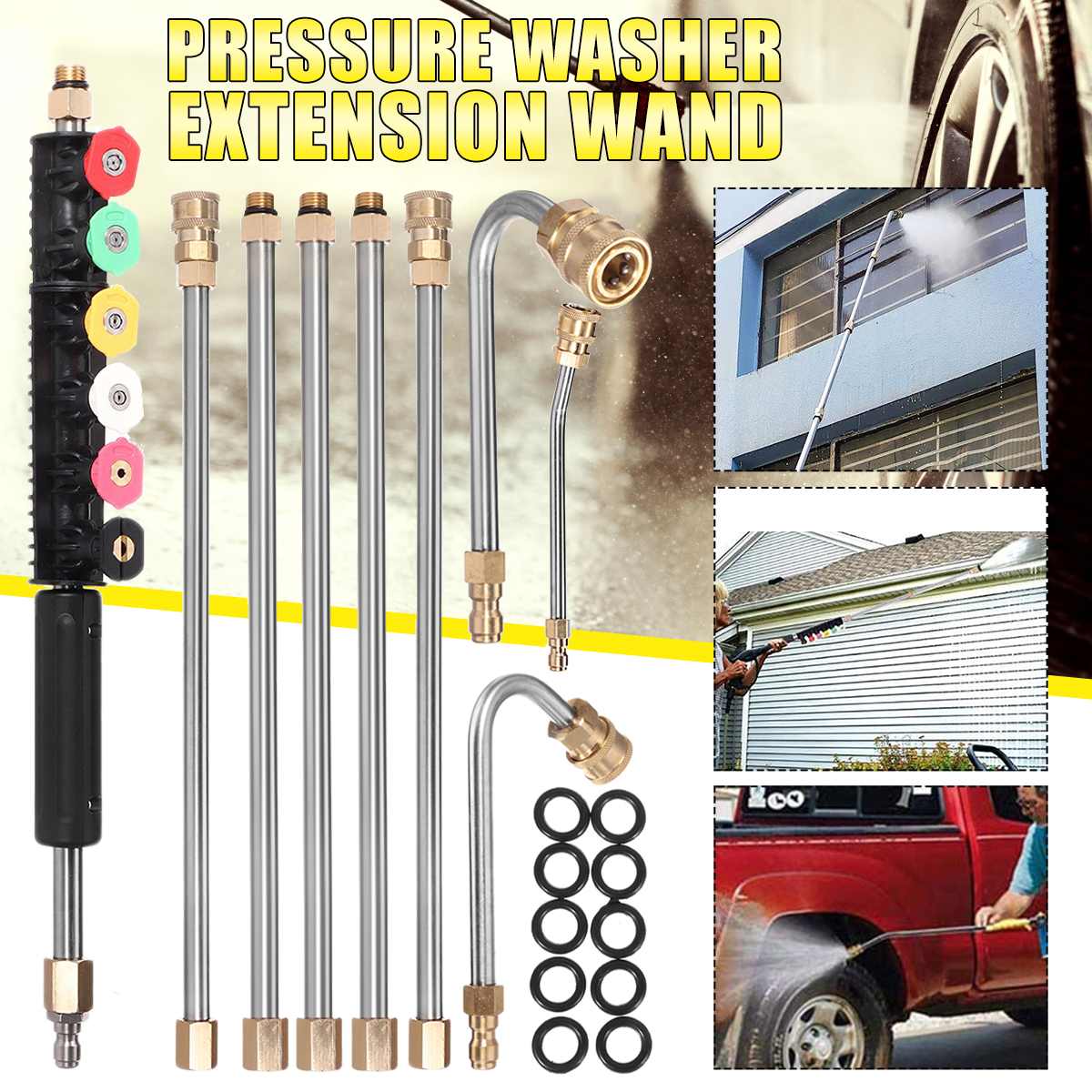 Gutter Cleaning Tool Pressure Washer - Extension Wands Roof Cleaner Lance Nozzle - 97inch Replacement Lance 1/4" Quick Connect