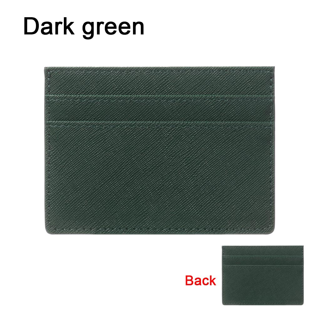 Dubbelzijdig Kaarthouder Slanke Bank Credit Card Id Kaarten Coin Pouch Case Tas Portemonnee Organisator Vrouwen Mannen Dunne Business card Wallet: dark green