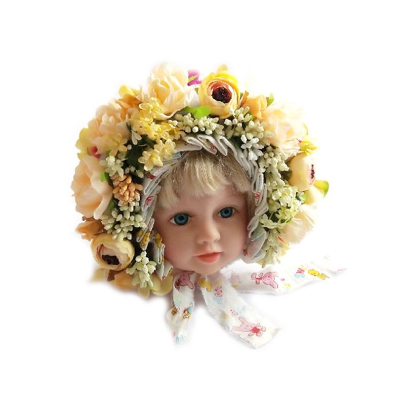 Flowers Florals Hat Newborn Baby Photography Props Handmade Colorful Bonnet Hat: 2