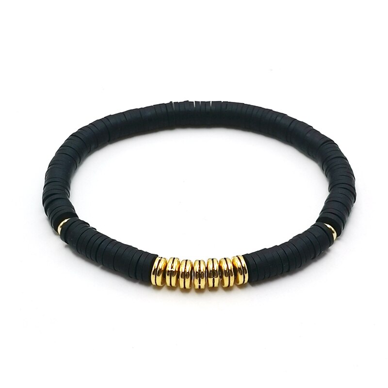 Handmade Boho Polymer Clay Bracelet Women Adjustable Heishi Disc Beads Bracelet Summer Jewelry: 7