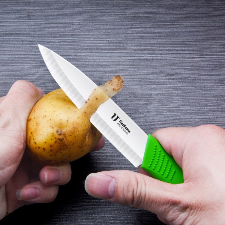 6 Pieces Kitchen Knives Set with Block,Kitchen Ceramic Knife Set with Handle Kitchen Knives Cooking Tools