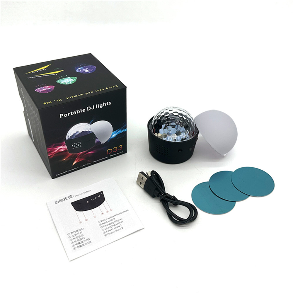 Samochodowa kula dyskotekowa RGB doprowadziło Lampa dekoracyjna Impreza DJ Efekt Światło sceniczne Wnętrze Ambientowa kula dyskotekowa z możliwością ładowania i sterowaniem głosem